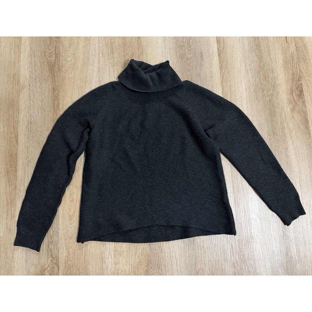Khul Women’s Charcoal Black Turtle Neck Sweater Wool Blend Size Medium